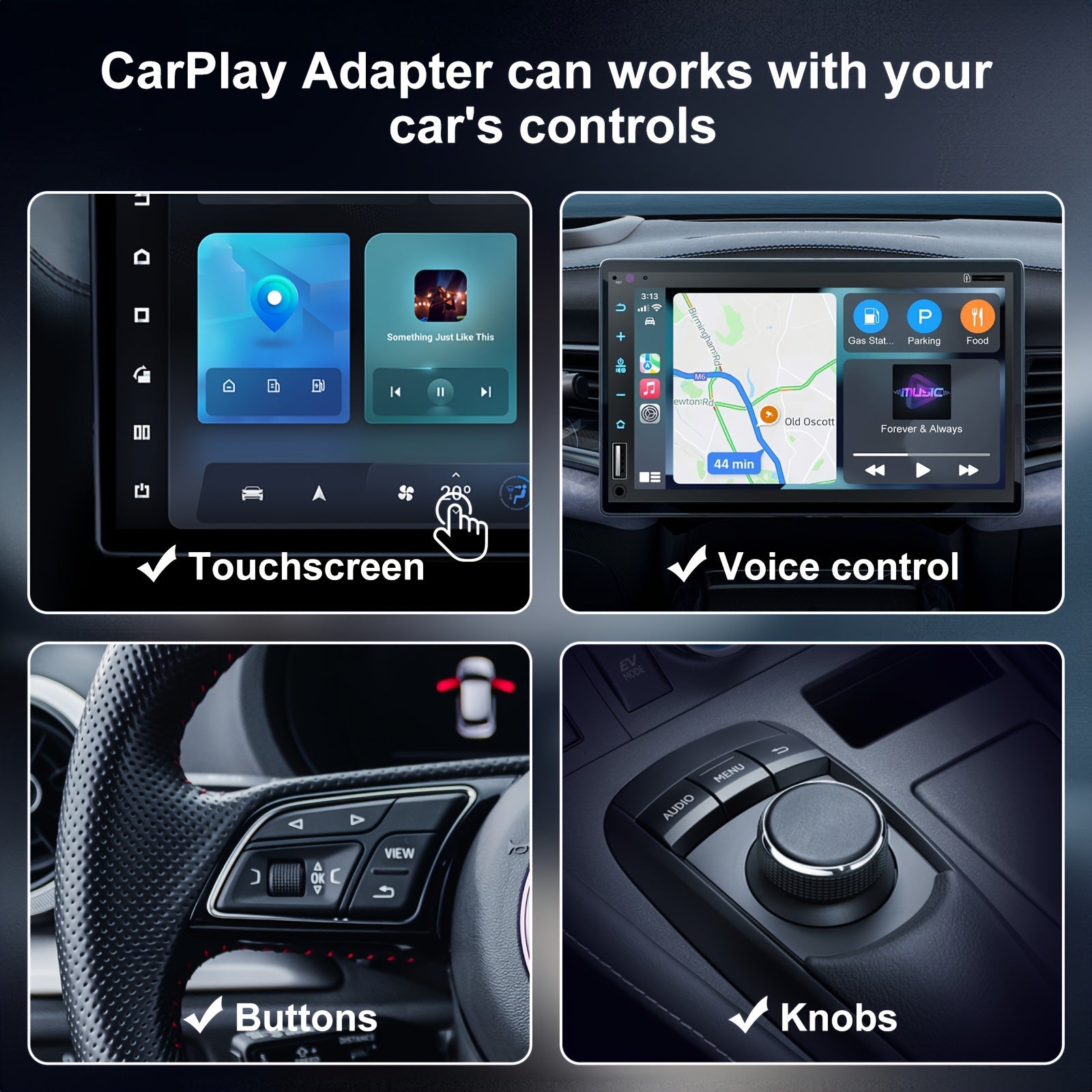  2-in-1 Wireless Apple CarPlay & Android Auto Wireless Adapter,  5.8 GHz Wireless AA Wireless Carplay Dongle for Wired Apple Carplay &  Android Car Converts Wired to Wireless Fast and Easy Use