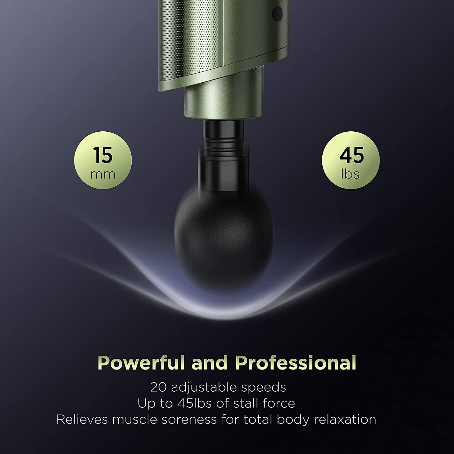 Portable Deep Tissue Percussion Massager Gun with 20 Adjustable Speeds