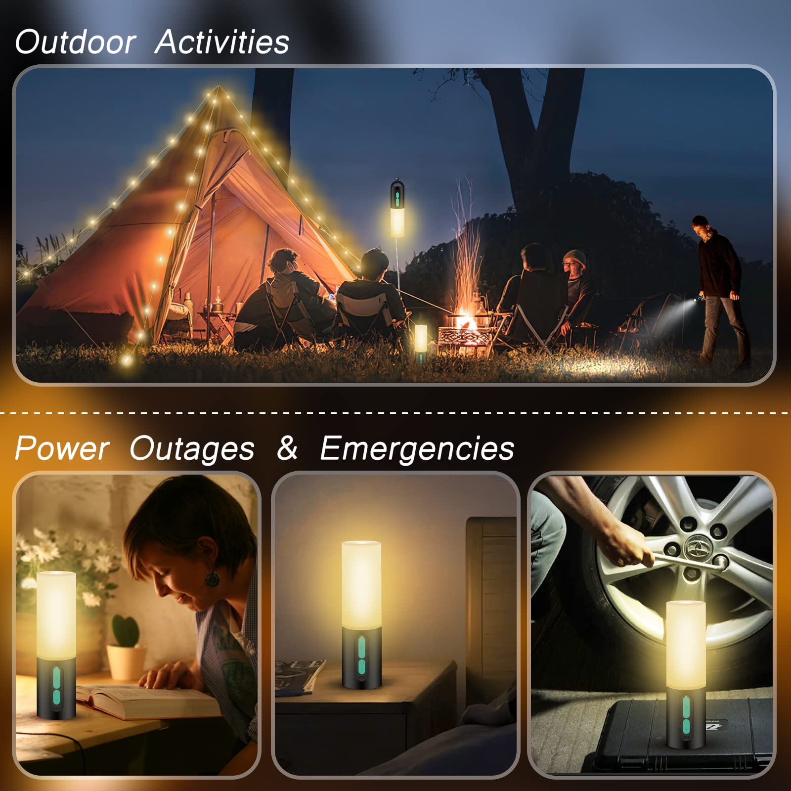 Camping String Lights-Camping Lantern with String Light(33Ft)