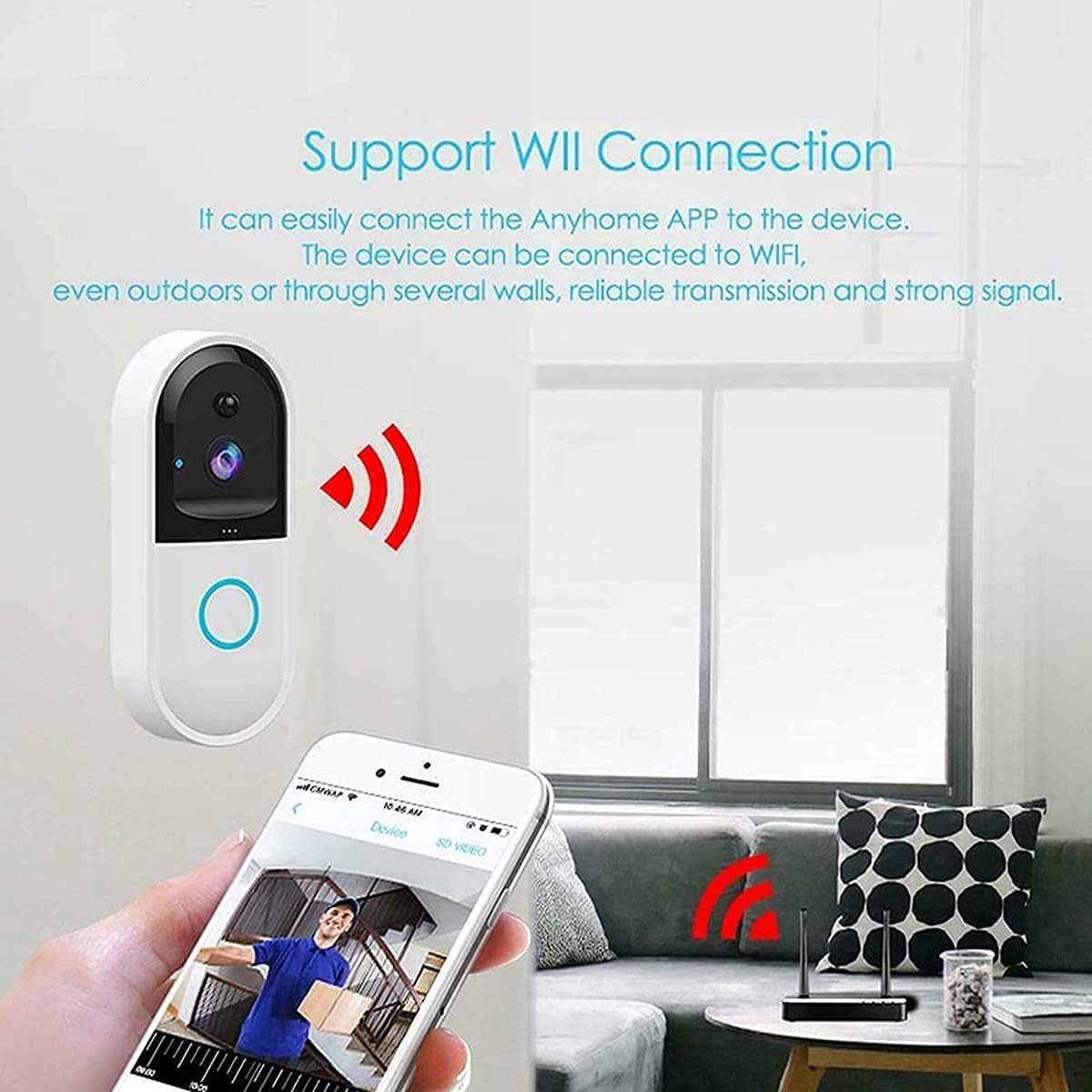 Smart  Wireless Video Doorbell Camera HN-DB050 , With Two Way Audio & Live View
