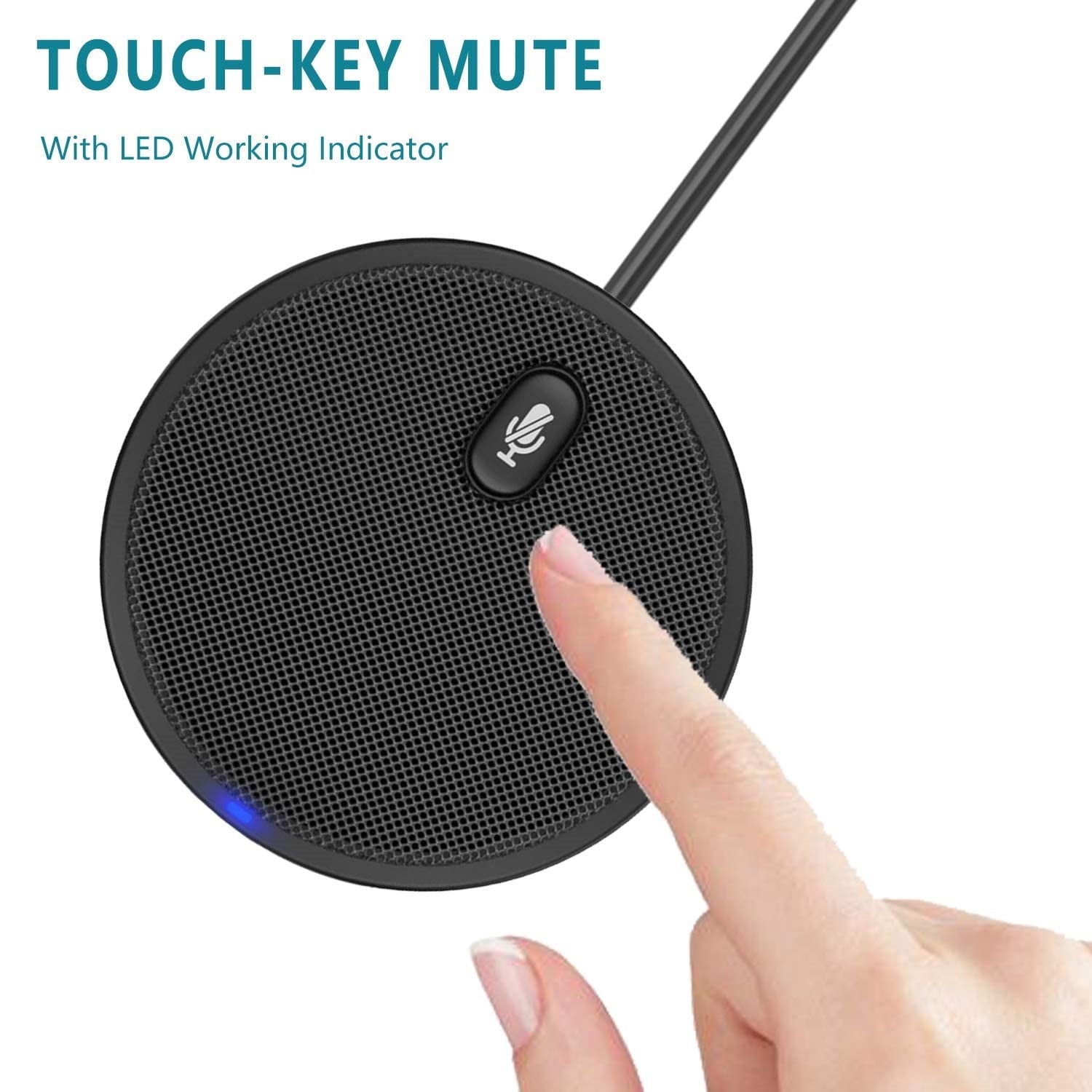 USB Conference Speakerphone ,360° Voice Pickup with Mute Button ,Plug & Play