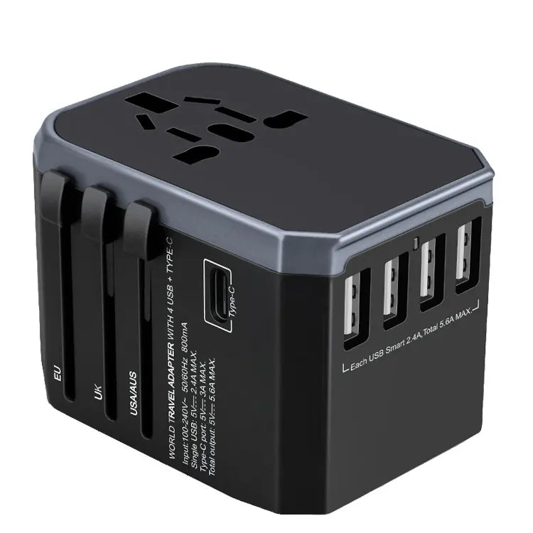 Worldwide Travel Adaptor 4USB Quick Charger