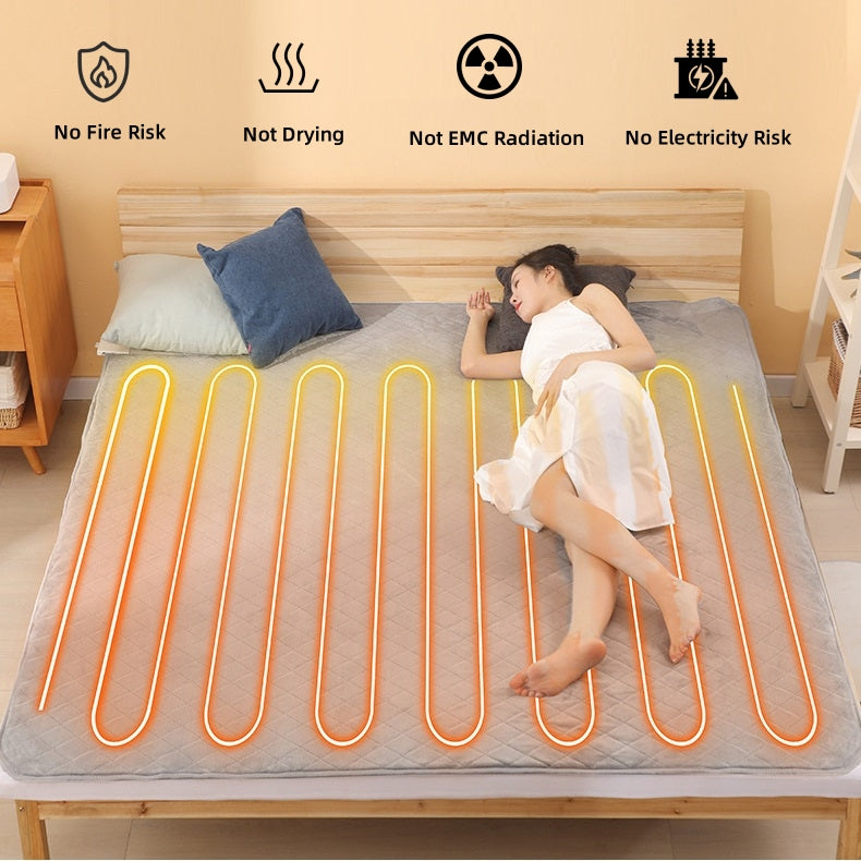 Water Heated Blanket For Bed - EMC FREE  & No Electric Wire, Smart, Smooth, Hydro Heat Mat Topper Bed Warmer