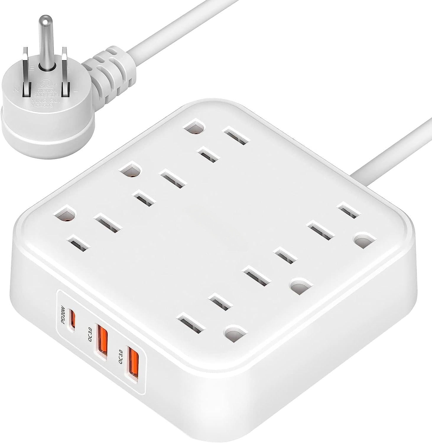 Power Strip with USB C Ports (5 Ft 3 USB Ports 6 Outlets)