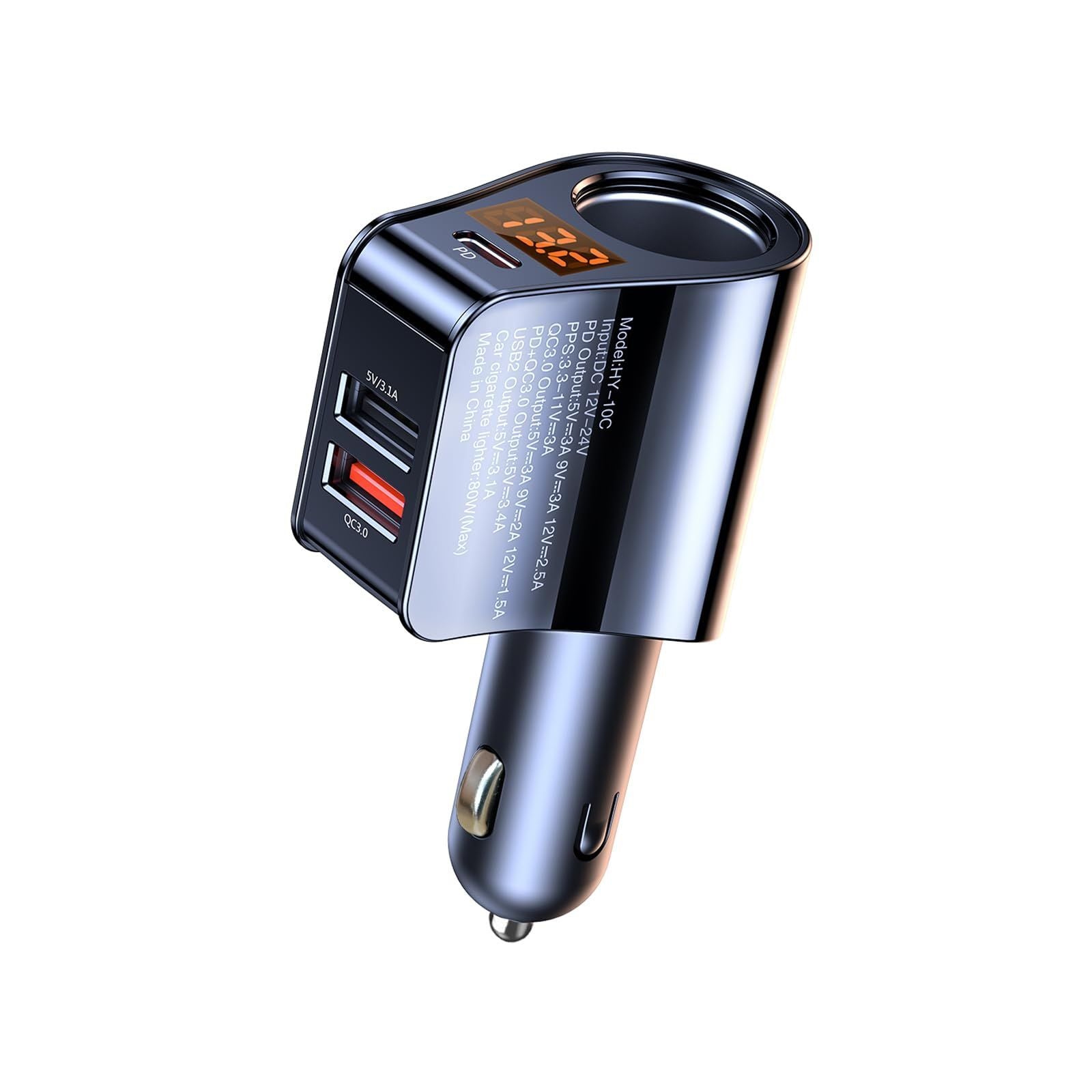 Car Charger Extension Cigarette Lighter Adapter