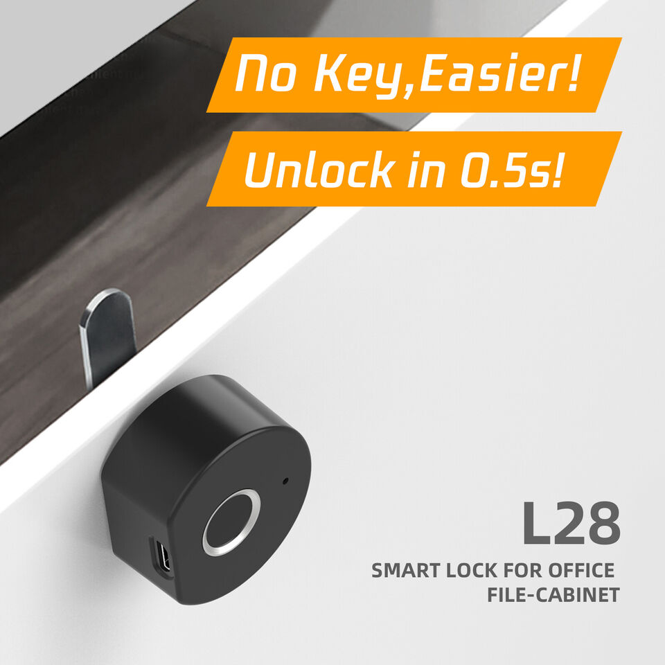 Fingerprint Cabinet Drawer Smart Lock Keyless Furniture Latches USB Charging
